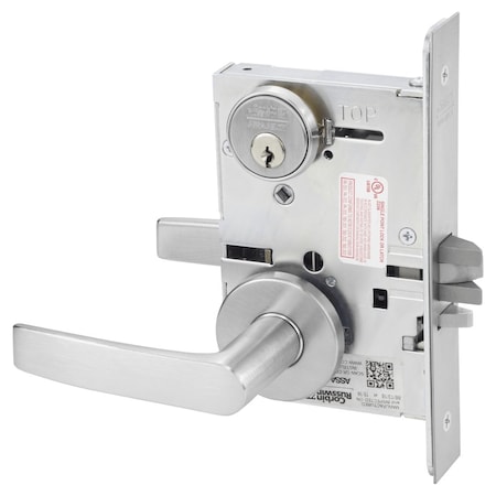 Institution Or Utility Mortise Lock, AS Lever, A Rose, Satin Chrome